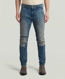 5620 3D ZIP KNEE SKINNY JEANS/立体裁断スキニージーンズ/バイカーデニムパンツ/ペイント加工