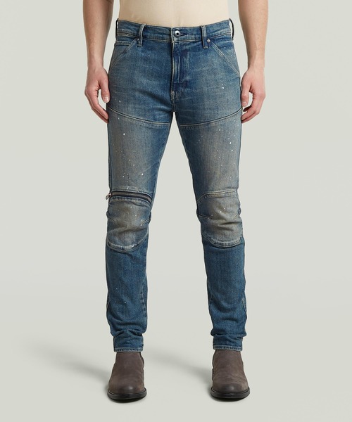 G-STAR(ジースター)の「5620 3D ZIP KNEE SKINNY JEANS/立体裁断スキニージーンズ/バイカーデニムパンツ/ペイント加工(デニムパンツ・メンズ・インディゴブルー・30/30/32/30/34/30/28/30)」の1枚目の写真