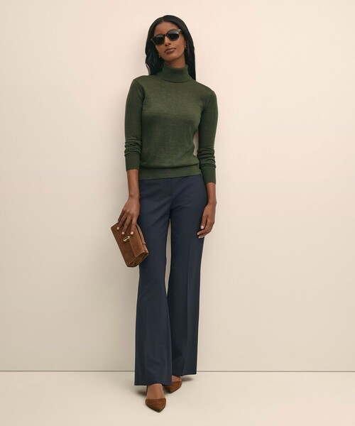 BROOKS BROTHERS(ブルックスブラザーズ)の「メリノウール タートルネックセーター(ニット/セーター・レディース・ダークグリーン・MEDIUM/LARGE/X-SMALL)」の3枚目の写真