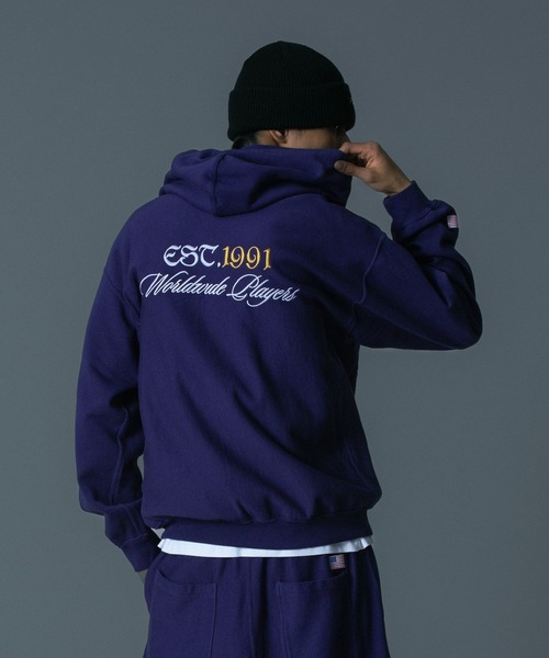 Champion（チャンピオン）の「XLARGE×Champion ZIPUP HOODED SWEATSHIRT（パーカー・メンズ・ブラウン/ブラック/アッシュ/パープル・S/XL/L/M）」の12枚目の写真