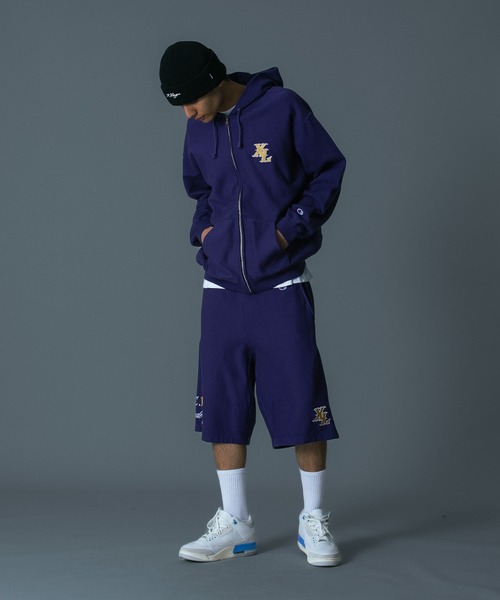 Champion（チャンピオン）の「XLARGE×Champion ZIPUP HOODED SWEATSHIRT（パーカー・メンズ・ブラウン/ブラック/アッシュ/パープル・S/XL/L/M）」の13枚目の写真