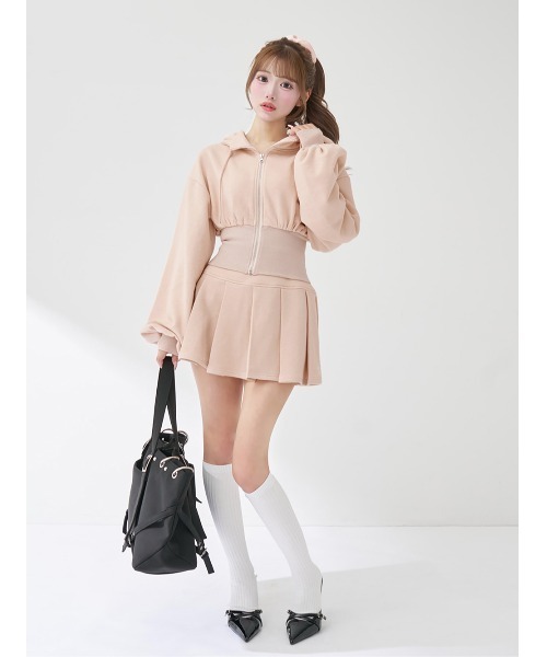 カラーラメスウェットプリーツミニスカート（スカート）｜Darich