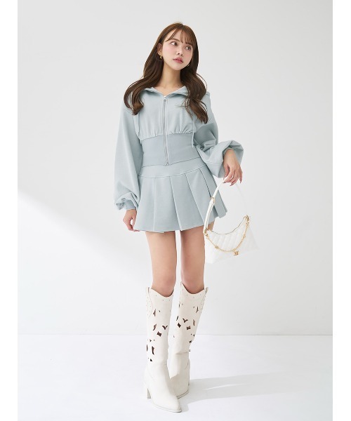 カラーラメスウェットプリーツミニスカート（スカート）｜Darich