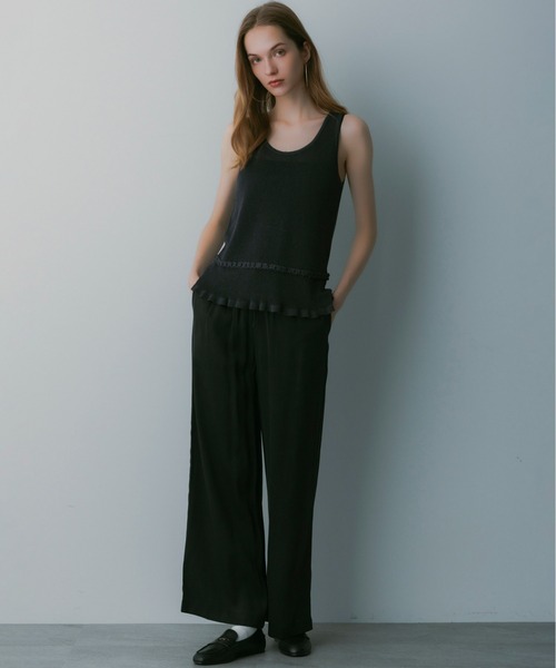 SERENO(セレーノ)の「リネンブレンド フリルトップス(Tシャツ/カットソー・レディース・ダークグレー・M/L/S)」の14枚目の写真