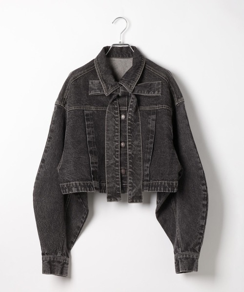 Heather（ヘザー）の「デニムリボンショートジャケット　647635（デニムジャケット・レディース・ブラック/ベージュ・FREE）」の22枚目の写真