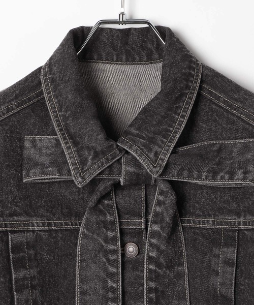 デニムリボンショートジャケット 647635（デニムジャケット）｜Heather