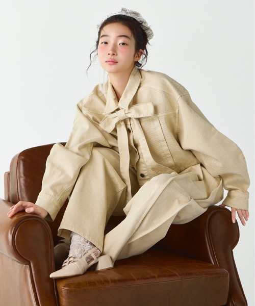 デニムリボンショートジャケット 647635（デニムジャケット）｜Heather