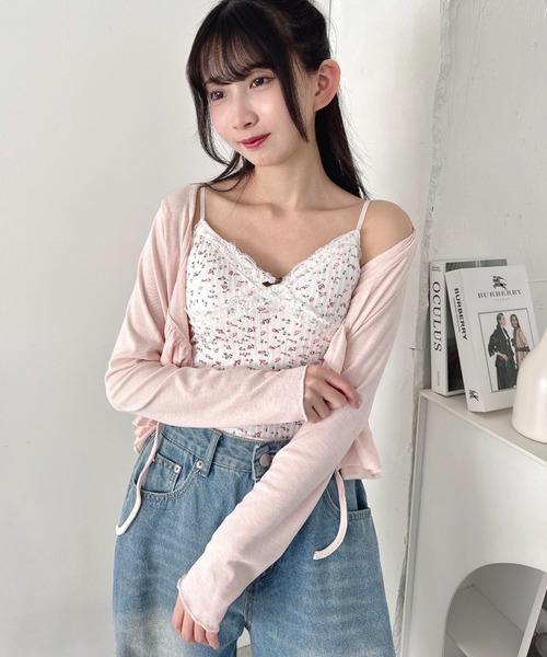 Loueme(ルエム)の「ローズガーデンキャミソール(キャミソール・レディース・ホワイト/ピンク・FREE)」の6枚目の写真