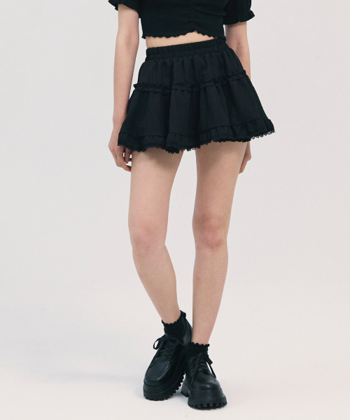 BABLETWO(ビーエイブルトゥー)の「saya frill skirt-black(スカート・レディース・その他・ONE SIZE)」の1枚目の写真
