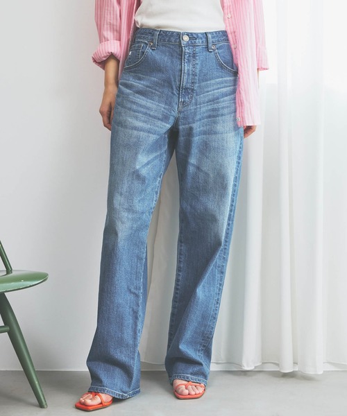 SOMETHING（サムシング）の「SOMETHING ELSA LOOSE STRAIGHT/ルーズストレートデニムパンツ（デニムパンツ・レディース・インディゴブルー/ライトインディゴブルー・X-SMALL/SMALL/MEDIUM/LARGE）」の12枚目の写真