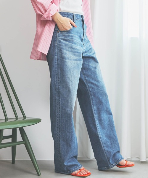 SOMETHING（サムシング）の「SOMETHING ELSA LOOSE STRAIGHT/ルーズストレートデニムパンツ（デニムパンツ・レディース・インディゴブルー/ライトインディゴブルー・X-SMALL/SMALL/MEDIUM/LARGE）」の13枚目の写真