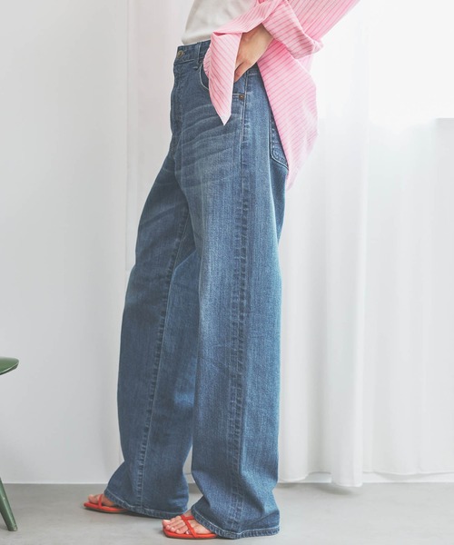 SOMETHING（サムシング）の「SOMETHING ELSA LOOSE STRAIGHT/ルーズストレートデニムパンツ（デニムパンツ・レディース・インディゴブルー/ライトインディゴブルー・X-SMALL/SMALL/MEDIUM/LARGE）」の14枚目の写真
