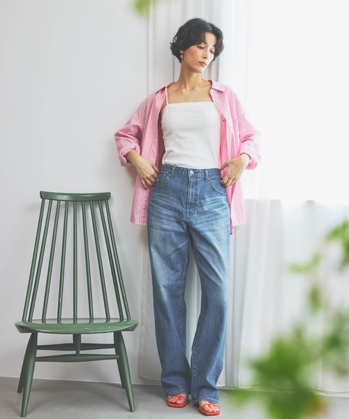 SOMETHING（サムシング）の「SOMETHING ELSA LOOSE STRAIGHT/ルーズストレートデニムパンツ（デニムパンツ・レディース・インディゴブルー/ライトインディゴブルー・X-SMALL/SMALL/MEDIUM/LARGE）」の16枚目の写真