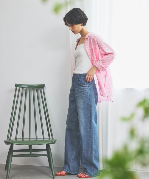SOMETHING（サムシング）の「SOMETHING ELSA LOOSE STRAIGHT/ルーズストレートデニムパンツ（デニムパンツ・レディース・インディゴブルー/ライトインディゴブルー・X-SMALL/SMALL/MEDIUM/LARGE）」の17枚目の写真