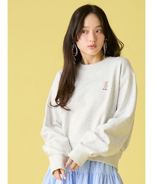 LILY BROWN（リリーブラウン）の「Lily Bearラブレターモチーフスウェット（スウェット・レディース・チャコールグレー/ターコイズブルー/ネイビー/ピンク・F）」の17枚目の写真