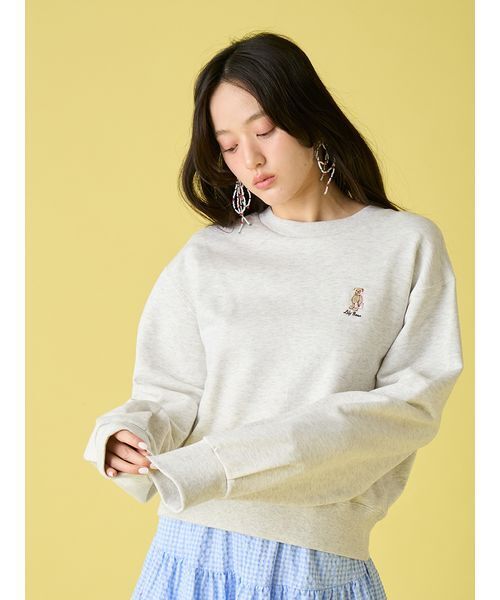 LILY BROWN（リリーブラウン）の「Lily Bearラブレターモチーフスウェット（スウェット・レディース・チャコールグレー/ターコイズブルー/ネイビー/ピンク・F）」の19枚目の写真