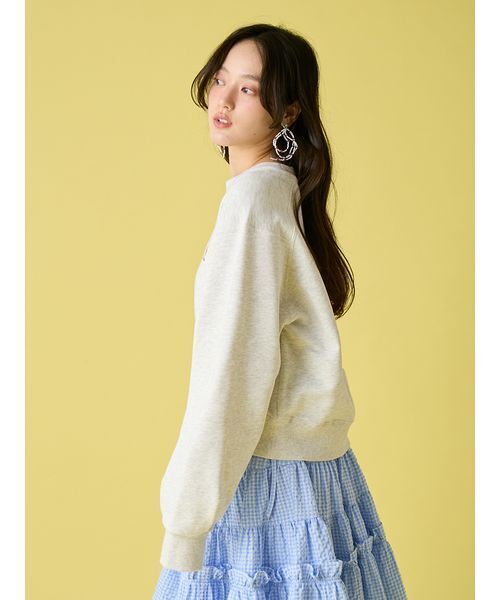 LILY BROWN（リリーブラウン）の「Lily Bearラブレターモチーフスウェット（スウェット・レディース・チャコールグレー/ターコイズブルー/ネイビー/ピンク・F）」の20枚目の写真