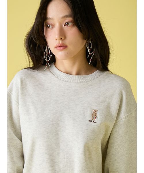 LILY BROWN（リリーブラウン）の「Lily Bearラブレターモチーフスウェット（スウェット・レディース・チャコールグレー/ターコイズブルー/ネイビー/ピンク・F）」の21枚目の写真