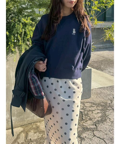 LILY BROWN（リリーブラウン）の「Lily Bearラブレターモチーフスウェット（スウェット・レディース・チャコールグレー/ターコイズブルー/ネイビー/ピンク・F）」の8枚目の写真