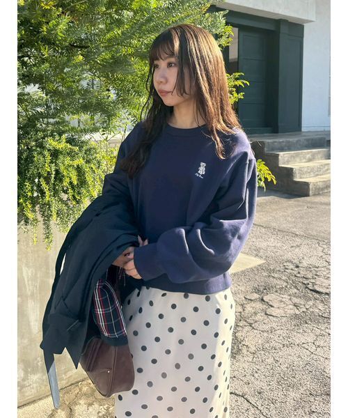 LILY BROWN（リリーブラウン）の「Lily Bearラブレターモチーフスウェット（スウェット・レディース・チャコールグレー/ターコイズブルー/ネイビー/ピンク・F）」の9枚目の写真