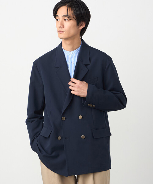 COMME CA ISM(コムサイズム)の「【セットアップ対応】ウールライク ダブルブレザージャケット(その他アウター・メンズ・ネイビー・X-LARGE/LARGE/MEDIUM/SMALL)」の1枚目の写真