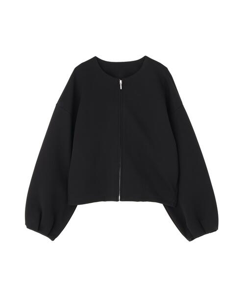 NATURAL BEAUTY BASIC(ナチュラルビューティーベーシック)の「◇ノーカラーダンボールブルゾン(ブルゾン・レディース・ブラック/オフホワイト/ベージュ・FREE)」の4枚目の写真