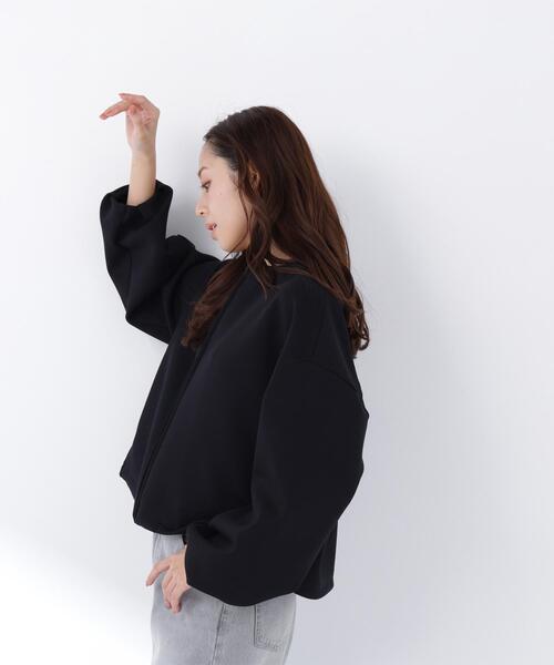 NATURAL BEAUTY BASIC(ナチュラルビューティーベーシック)の「◇ノーカラーダンボールブルゾン(ブルゾン・レディース・ブラック/オフホワイト/ベージュ・FREE)」の8枚目の写真