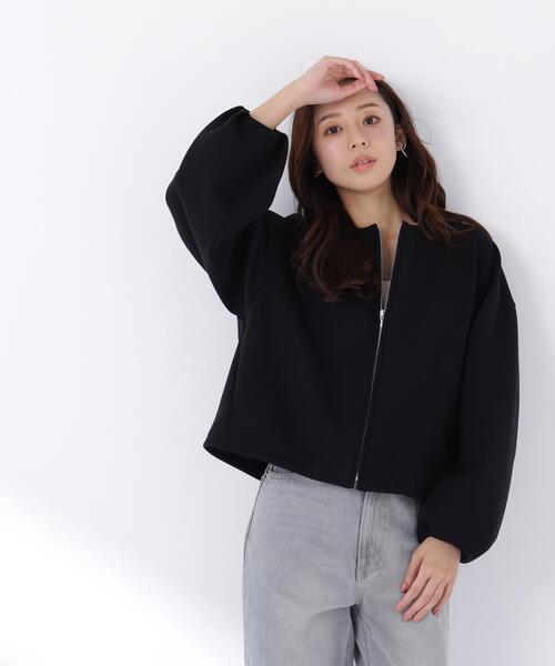 NATURAL BEAUTY BASIC(ナチュラルビューティーベーシック)の「◇ノーカラーダンボールブルゾン(ブルゾン・レディース・ブラック/オフホワイト/ベージュ・FREE)」の10枚目の写真