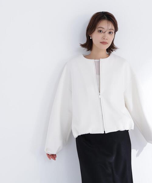 NATURAL BEAUTY BASIC(ナチュラルビューティーベーシック)の「◇ノーカラーダンボールブルゾン(ブルゾン・レディース・ブラック/オフホワイト/ベージュ・FREE)」の20枚目の写真