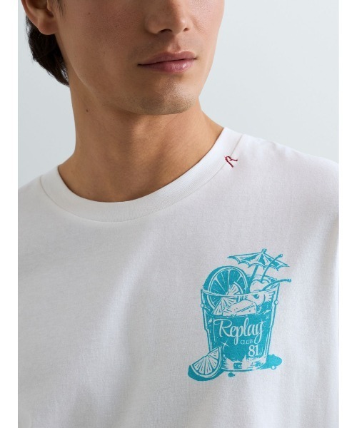REPLAY(リプレイ)の「ベーシックジャージーカクテルプリント Tシャツ(Tシャツ/カットソー・メンズ・ホワイト/エメラルド/ペールイエロー・LARGE/MEDIUM/SMALL/X-LARGE)」の5枚目の写真