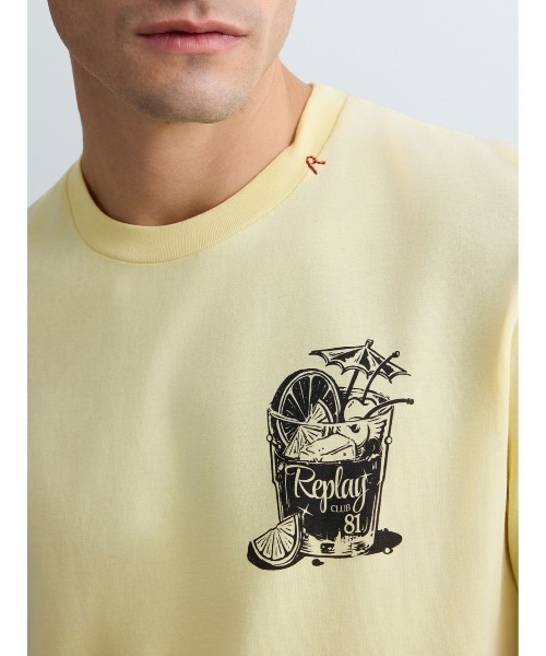 REPLAY(リプレイ)の「ベーシックジャージーカクテルプリント Tシャツ(Tシャツ/カットソー・メンズ・ホワイト/エメラルド/ペールイエロー・LARGE/MEDIUM/SMALL/X-LARGE)」の6枚目の写真