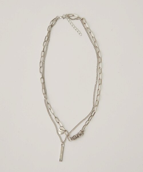 WHO'S WHO gallery(フーズフーギャラリー)の「DOUDLE-LAYER NECKLACE(ネックレス・レディース・シルバー・FREE)」の4枚目の写真