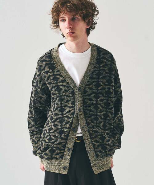 417 EDIFICE（フォーワンセブンエディフィス）の「インディゴジャガードカーディガン（カーディガン/ボレロ・メンズ・レッド/ブラウン/ブラック・LARGE/MEDIUM）」の2枚目の写真