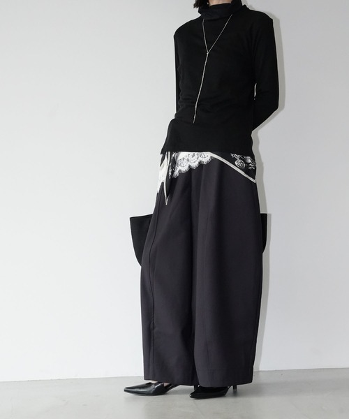 chuclla(チュクラ)の「レイヤードシアーネックトップス chw26s073(Tシャツ/カットソー・レディース・ホワイト/ブラック・FREE)」の10枚目の写真