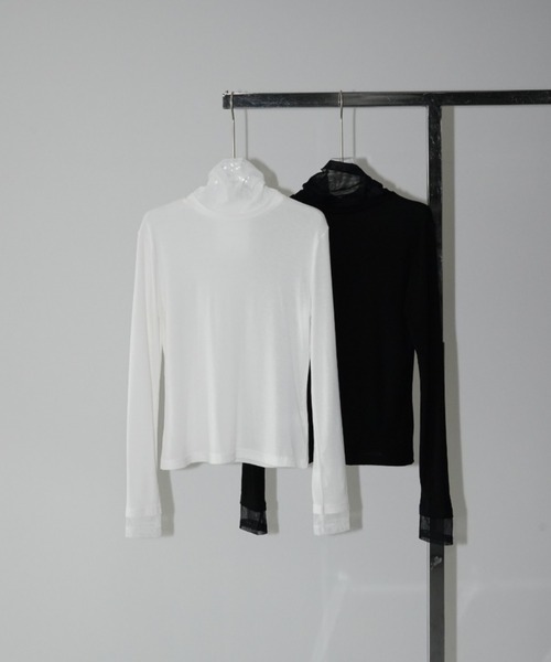chuclla(チュクラ)の「レイヤードシアーネックトップス chw26s073(Tシャツ/カットソー・レディース・ホワイト/ブラック・FREE)」の16枚目の写真