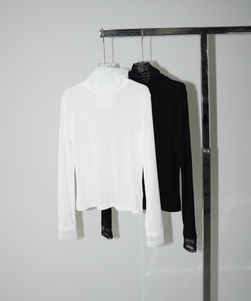 chuclla(チュクラ)の「レイヤードシアーネックトップス chw26s073(Tシャツ/カットソー・レディース・ホワイト/ブラック・FREE)」の21枚目の写真