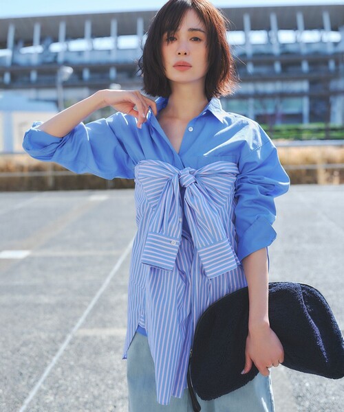 23区(ニジュウサンク)の「CANCLINI シャーティング ルーズフィットシャツ(シャツ/ブラウス・レディース・ブルー系/イエロー系1/スカイブルー系1/ホワイト系/ピンク系1・38)」の15枚目の写真