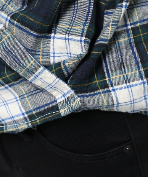 OUTLET(アウトレット)の「【CIAOPANIC TYPY】チェックカシュクールシャツ(シャツ/ブラウス・レディース・ベージュ/チェック/レッド/ホワイト・MEDIUM/SMALL)」の6枚目の写真