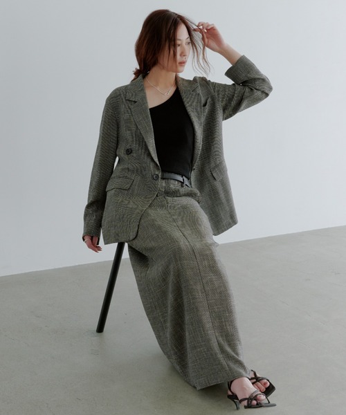 MIESROHE（ミースロエ）の「【セットアップ対応】からみ織り2WAYジャケット（テーラードジャケット・レディース・アイボリー/マルチ/ブラック・0/1）」の12枚目の写真