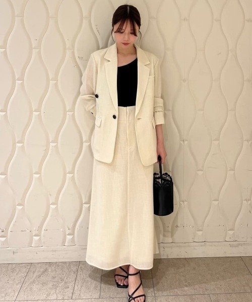 MIESROHE（ミースロエ）の「【セットアップ対応】からみ織り2WAYジャケット（テーラードジャケット・レディース・アイボリー/マルチ/ブラック・0/1）」の16枚目の写真