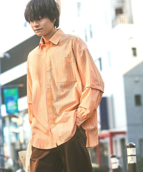 niko and...（ニコアンド）の「2WAYラインシャツ（シャツ/ブラウス・メンズ・ブルー/オレンジ・MEDIUM/BIG(L)）」の19枚目の写真