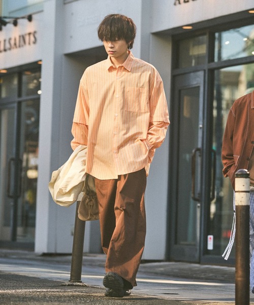 niko and...（ニコアンド）の「2WAYラインシャツ（シャツ/ブラウス・メンズ・ブルー/オレンジ・MEDIUM/BIG(L)）」の17枚目の写真