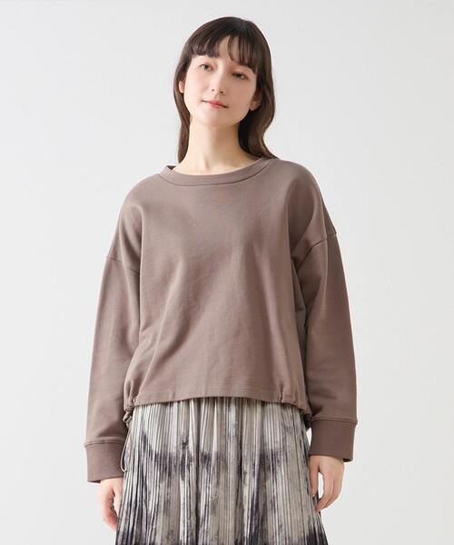 LOGEMENT DE CLAIRE(ロジュモンドクレール)の「クルーネックカットプルオーバー(Tシャツ/カットソー・レディース・ブラック/オフホワイト/モカ・FREE)」の2枚目の写真