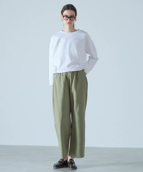LOGEMENT DE CLAIRE(ロジュモンドクレール)の「クルーネックカットプルオーバー(Tシャツ/カットソー・レディース・ブラック/オフホワイト/モカ・FREE)」の4枚目の写真