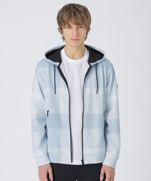 BLACK LABEL CRESTBRIDGE（ブラックレーベル・クレストブリッジ）の「【BLACK lab.】ハニカムクレストブリッジチェックパーカー（パーカー・メンズ・ホワイト系その他/ブルー系その他2/ブラック・XL/L/M）」の3枚目の写真