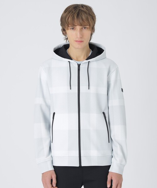 BLACK LABEL CRESTBRIDGE（ブラックレーベル・クレストブリッジ）の「【BLACK lab.】ハニカムクレストブリッジチェックパーカー（パーカー・メンズ・ホワイト系その他/ブルー系その他2/ブラック・XL/L/M）」の5枚目の写真