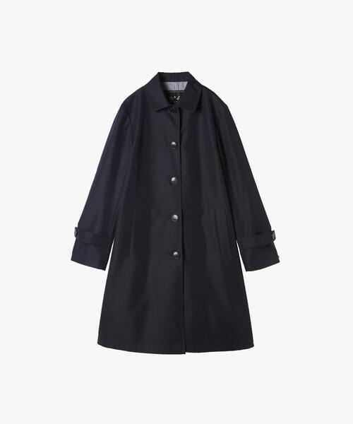 To b. by agnes b.（トゥービーバイアニエスベー）の「ツイル Aライン コート ”Pimilico”（ステンカラーコート・レディース・ネイビー・38/40/36）」の8枚目の写真