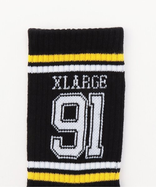 XLARGE KIDS（エクストララージキッズ）の「リブラインナンバリング クルーソックス（ソックス/靴下・キッズ・ホワイト/ブラック/ブルー・15-17cm/13-15cm/19-21cm/17-19cm）」の4枚目の写真