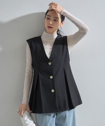 &. NOSTALGIA | ゴールドボタン美シルエットジレ（セットアップ）(ベスト)
