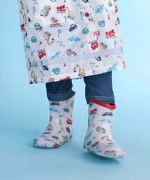 SLAP SLIP（スラップスリップ）の「【お揃い】はたらくくるま花柄恐竜プリント総柄レインブーツ(13~18cm)（レインシューズ）」